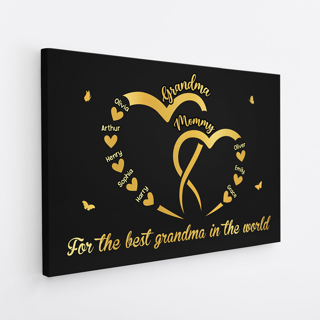 4469CUS2 custom grandma gifts for the best grandma in the world canvas 4469C8M3A