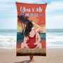 4477BUS2 custom beach towels gifts for couples you me and the sea 4477B6HMG