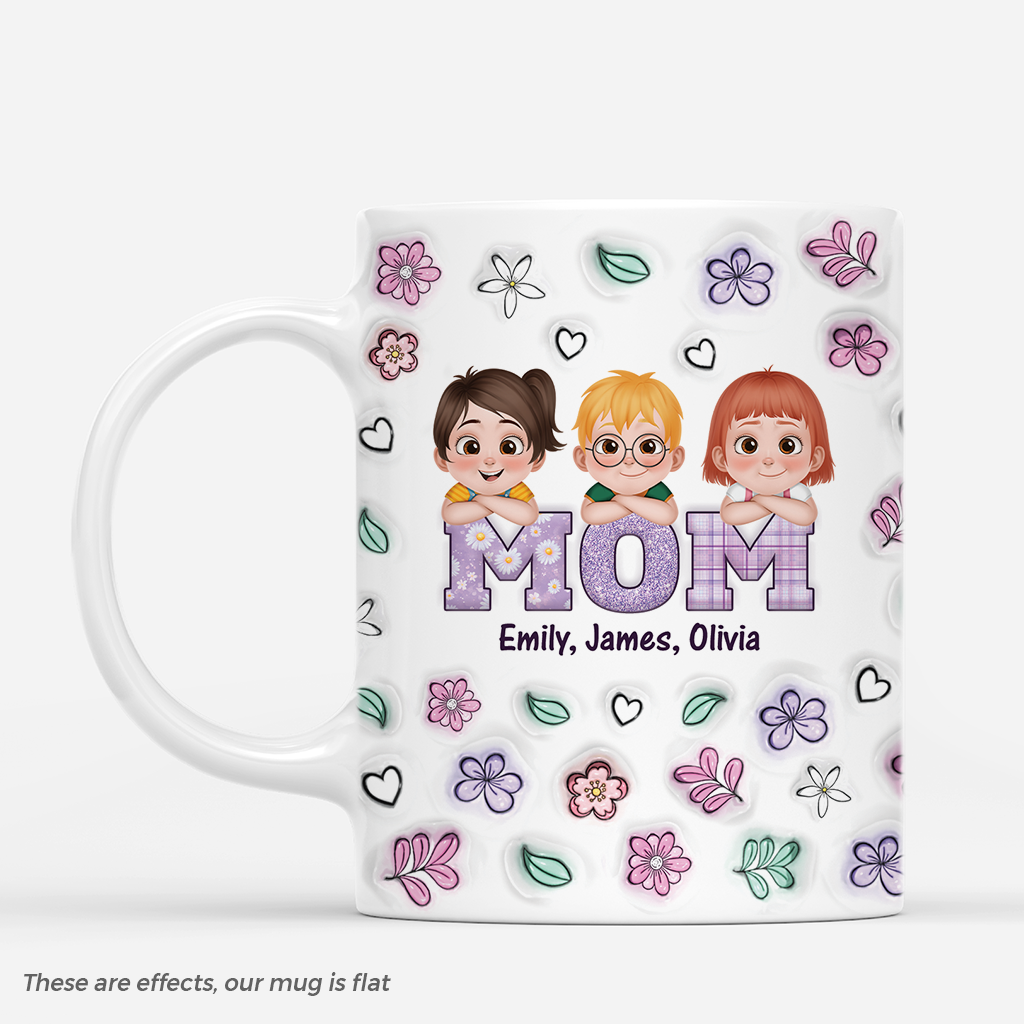 4490MUS1 3d printing effect personalized gift for mothers day floral mama mug 4490M