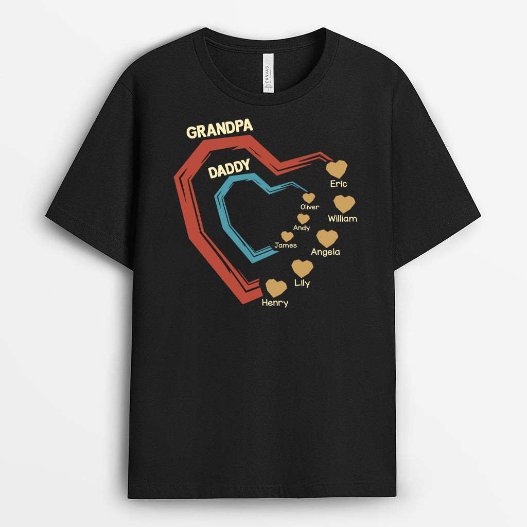 4492AUS1 custom fathers day gifts dad grandpa shirt_ with handprints 4492A