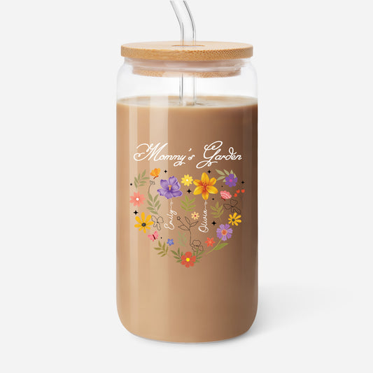 4541AUS1 personalized glass cups with lids momgrandmas garden gifts 4541atslta