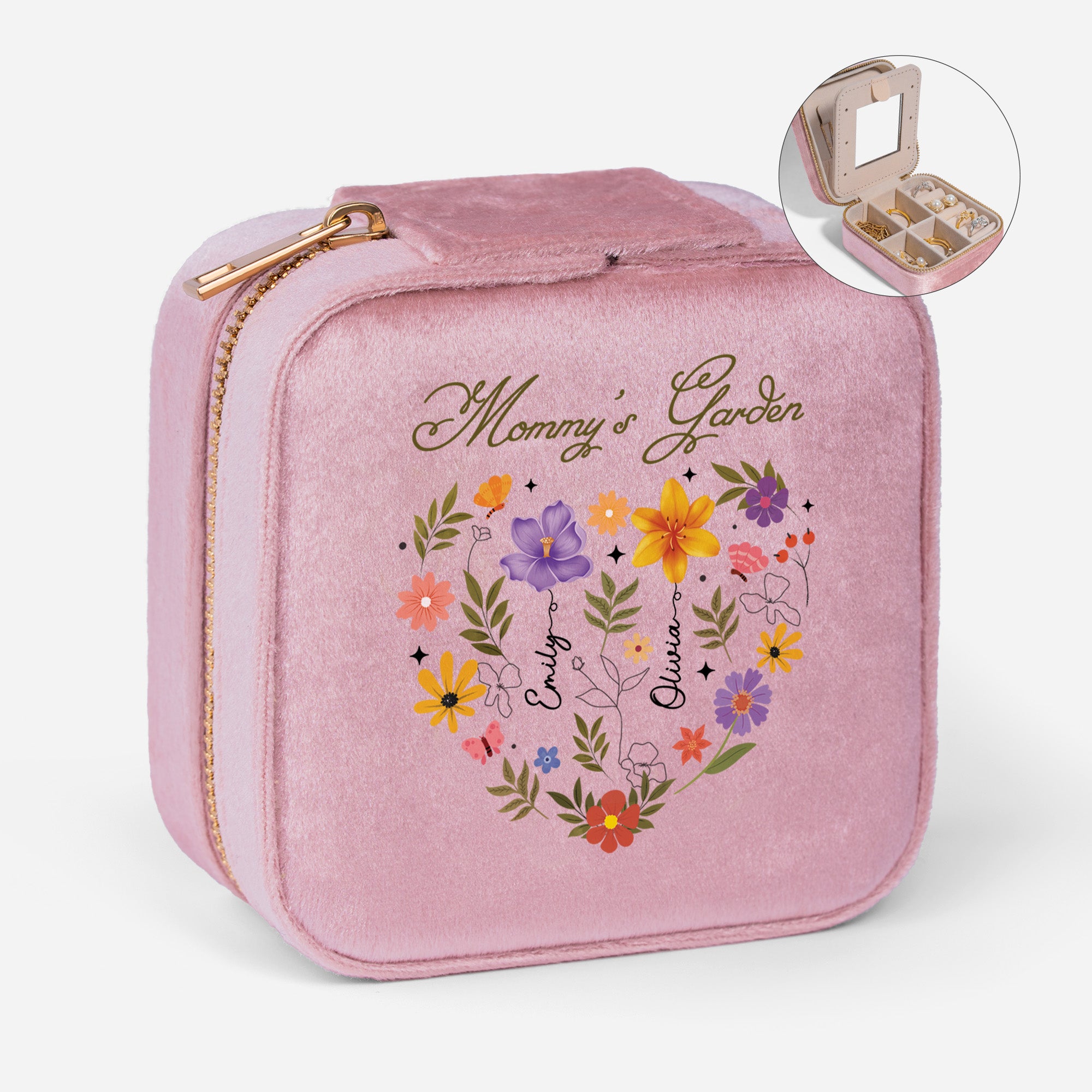 4541AUS1 personalized velvet jewelry box momgrandmas garden gifts 4541ajslta