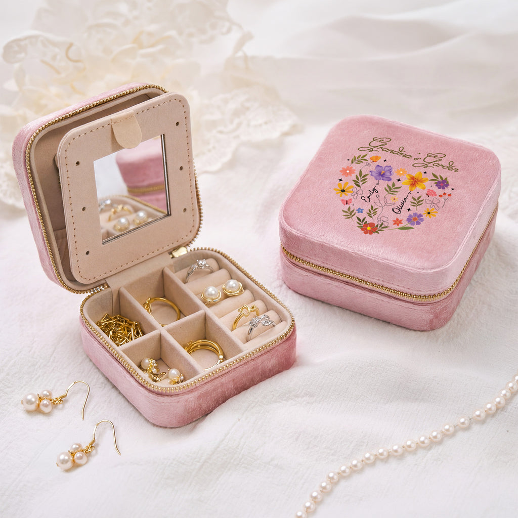 4541AUS2 personalized velvet jewelry box momgrandmas garden gifts 4541ajslta