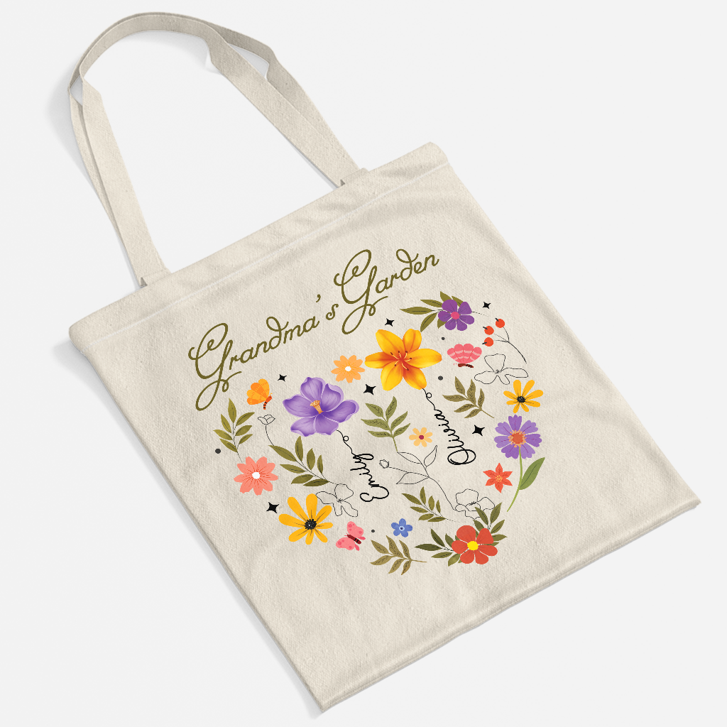4541BUS2 mommys garden tote bag personalized gifts for momgrandma 4541bchta