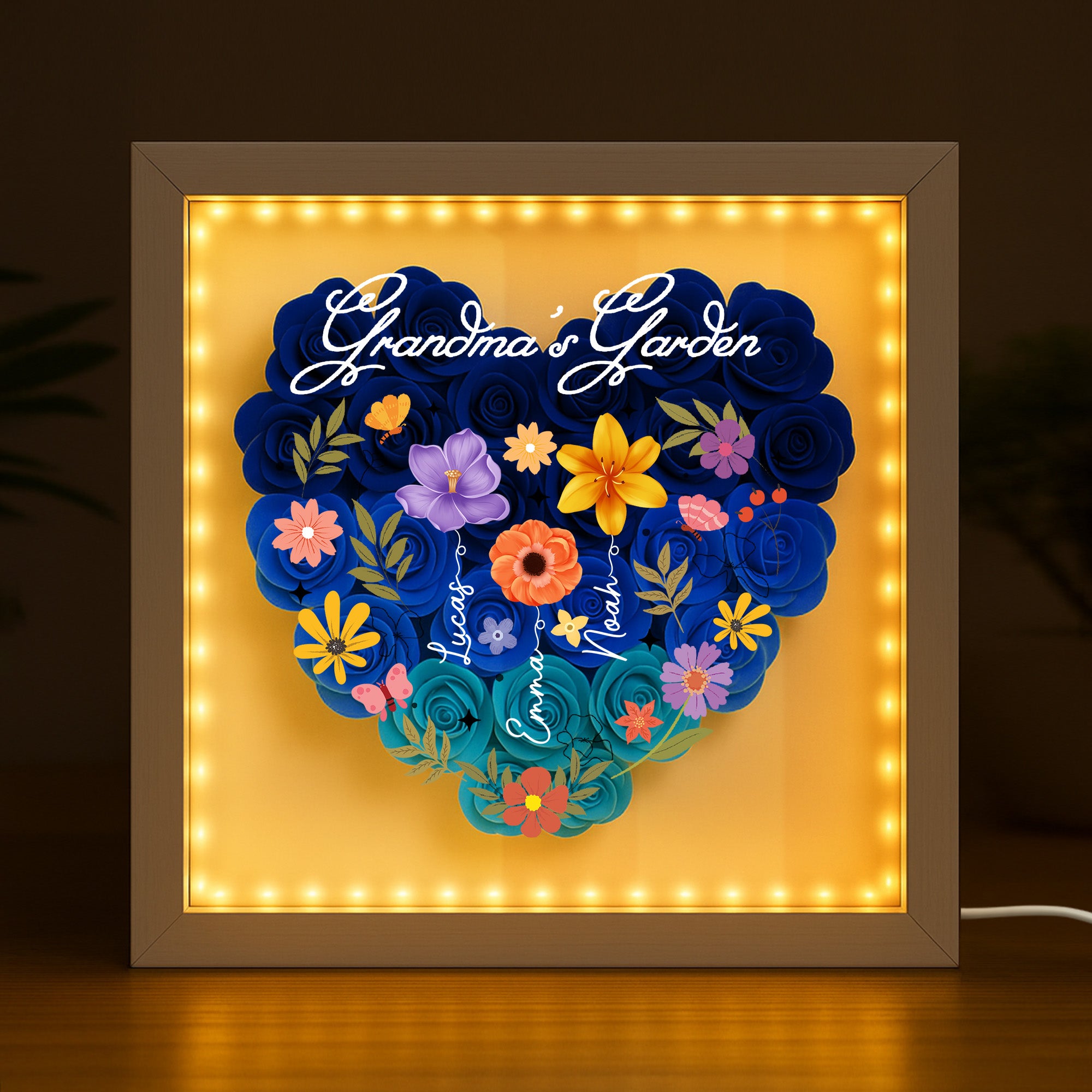 4541OUS2 personalized flower shadow box momgrandmas garden gifts 4541oslta