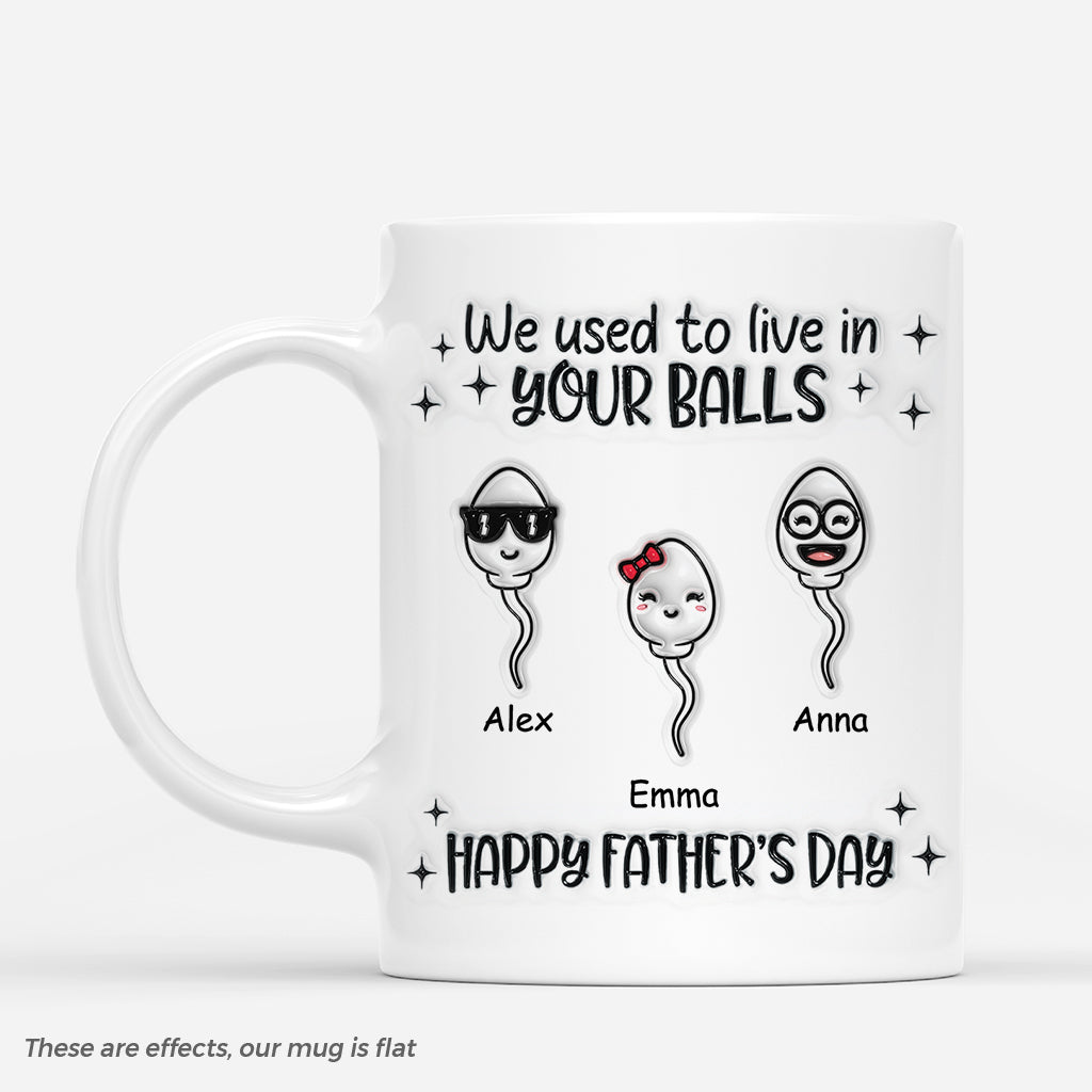 4551MUS1 3d printing effect personalized fathers day gift we used to live in your balls mug_ 4551M