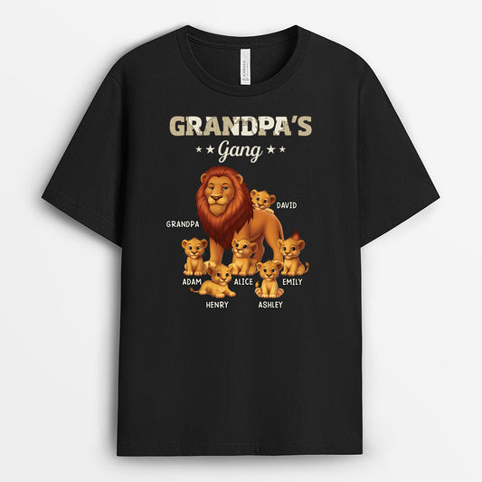 4555AUS1 personalized grandpa gifts lion shirts for grandpa with names 4555A6L8B