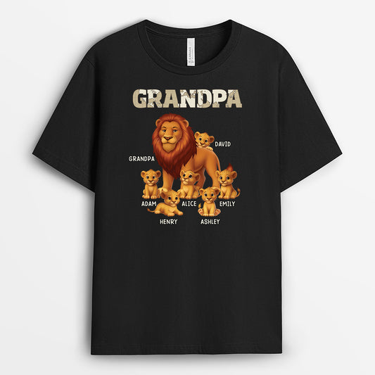 4556AUS1 personalized grandpa shirts with names lion gifts for grandpa 4556A6L8B