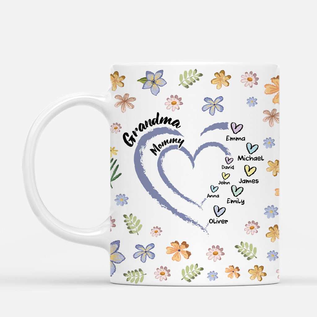 4559MUS1 custom mothers day gifts for grandma floral mugs with names 4559M5H3A