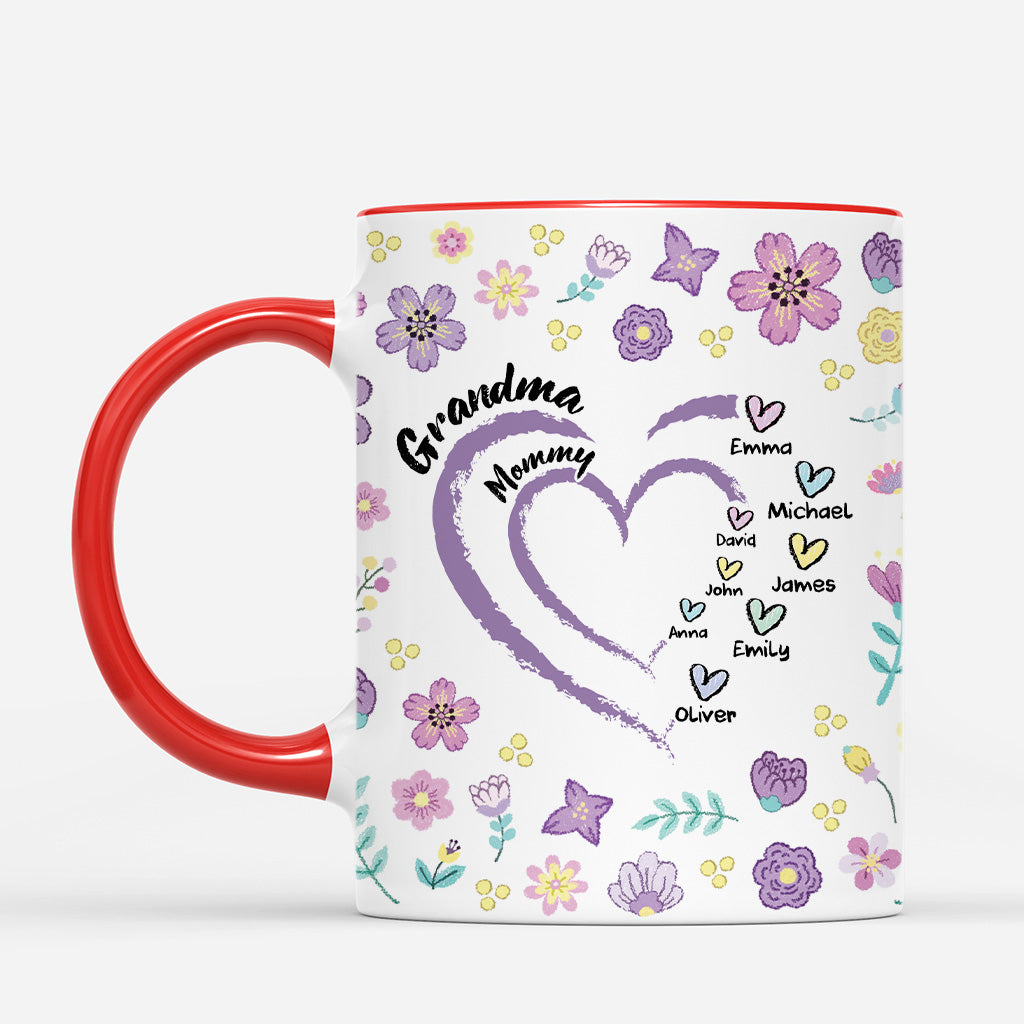 4559MUS2 custom mothers day gifts for grandma floral mugs with names 4559M5H3A