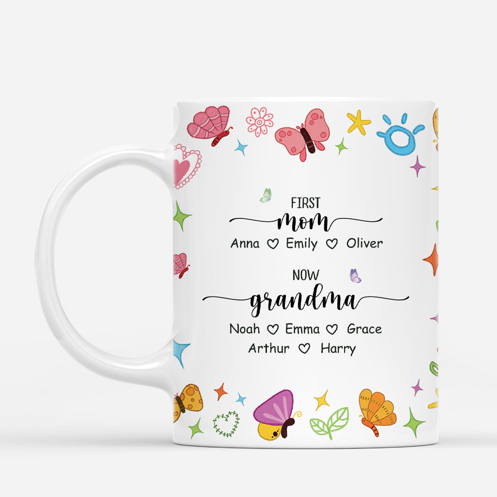 4597MUS1 personalized butterfly mug for grandma first mom now grandma 4597MKI0A