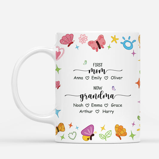 4597MUS1 personalized butterfly mug for grandma first mom now grandma 4597MKI0A