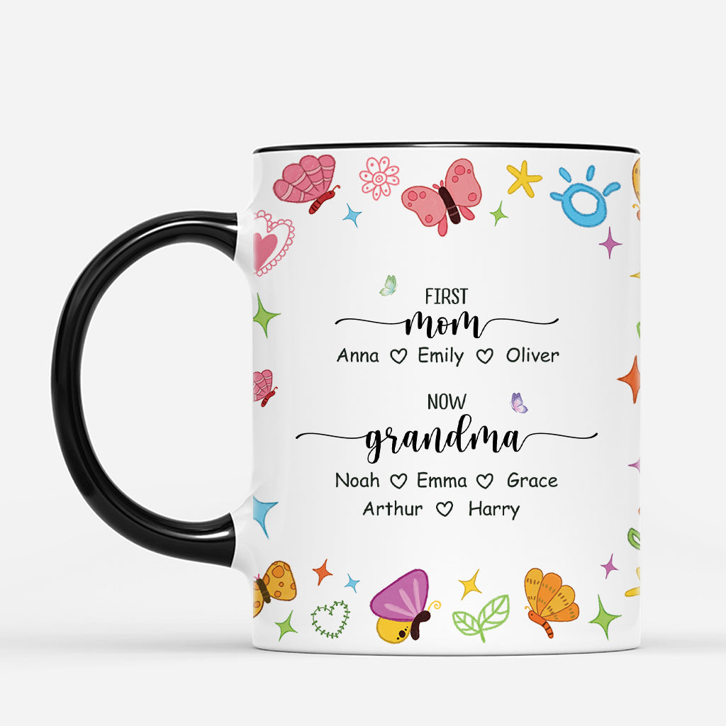 4597MUS2 personalized butterfly mug for grandma first mom now grandma 4597MKI0A