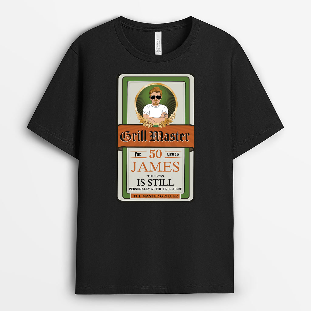 4634AUS1 personalized grill gifts for men grill master shirt_ 4634AKLAB
