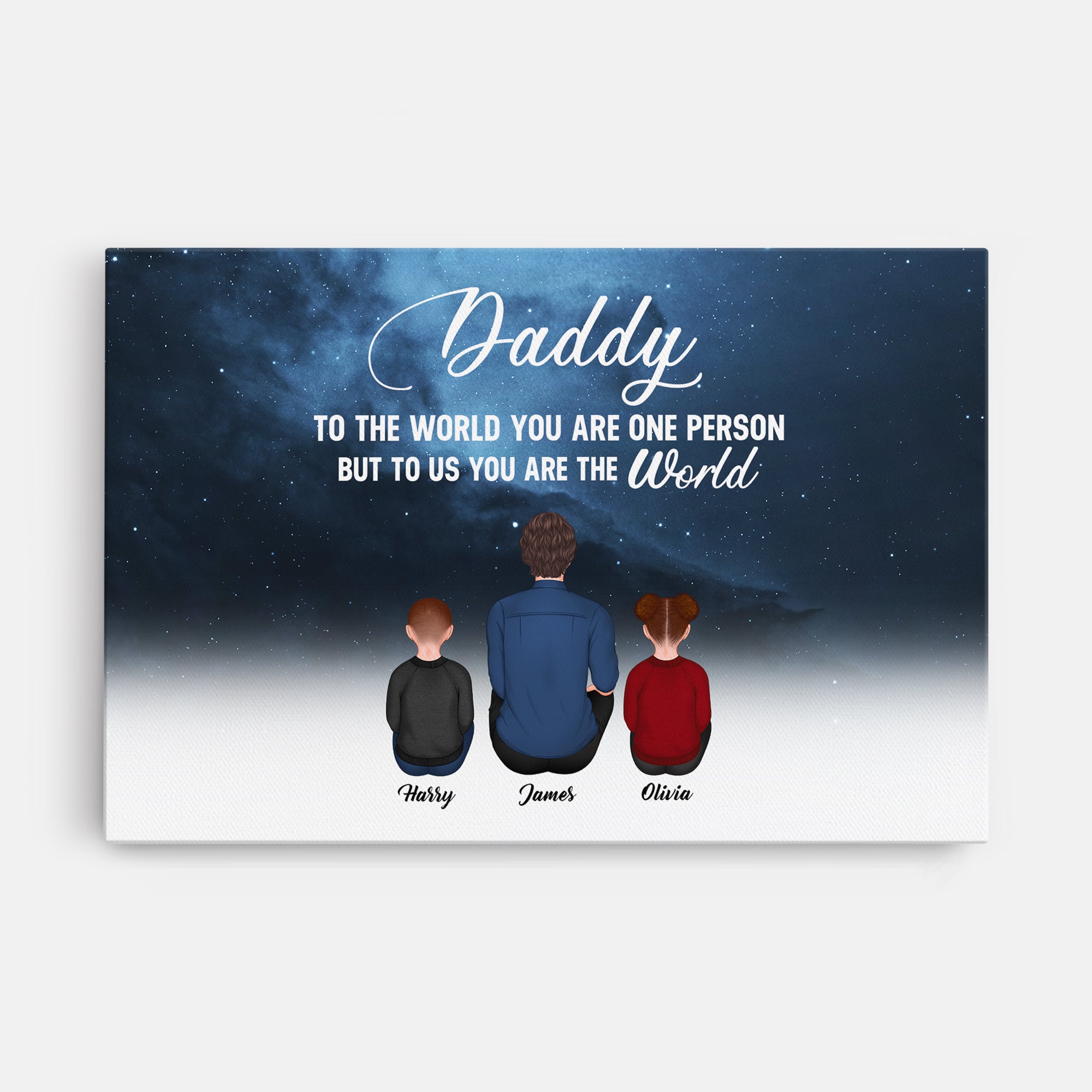 4637CUS1 custom canvas print for dad to the world you are one person 4637CTINB