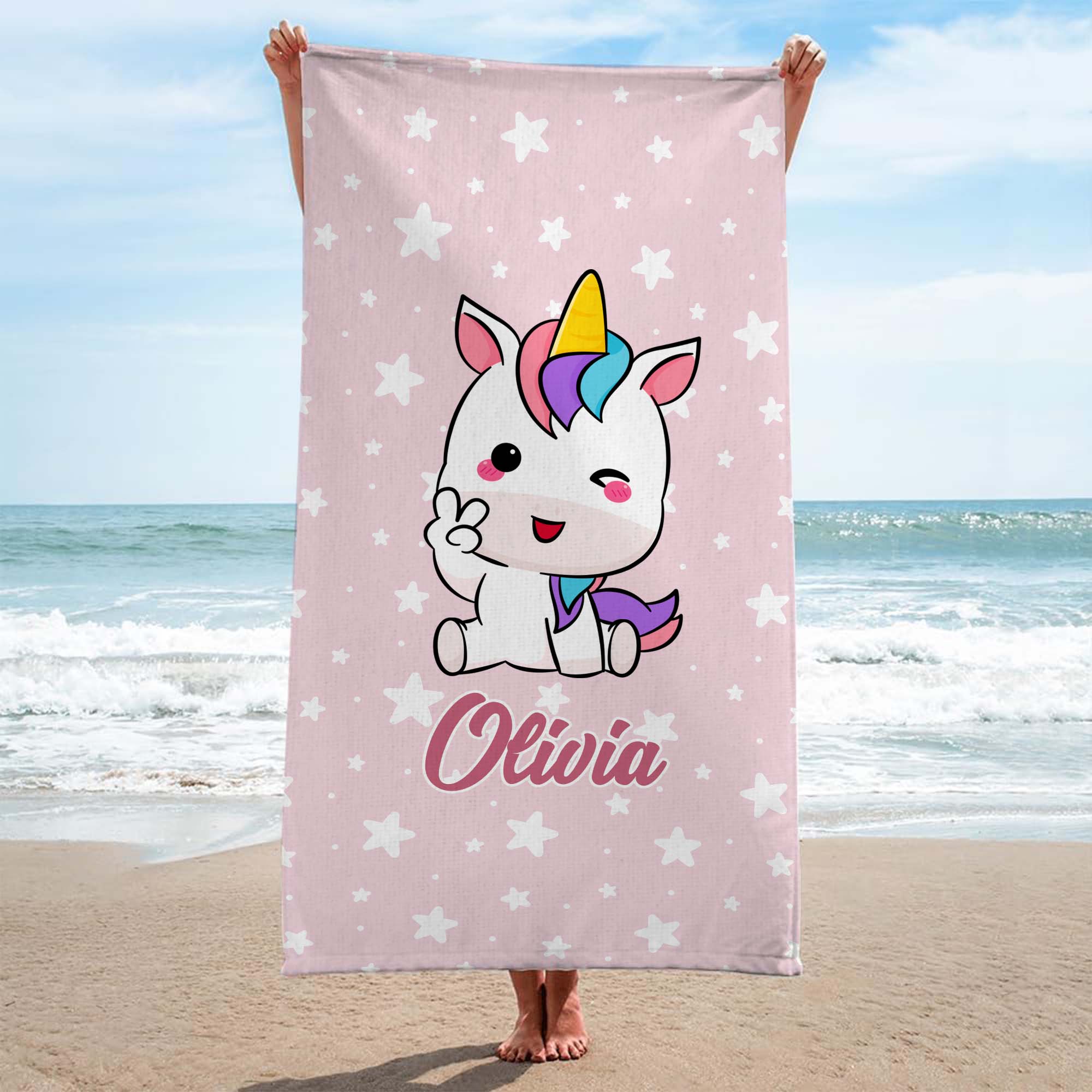4648BUS2 personalized unicorn beach towel with name _summer gift for her 4648B5L0K_ad5a67f0 b3b6 4850 bd6c ba566cdcb04e