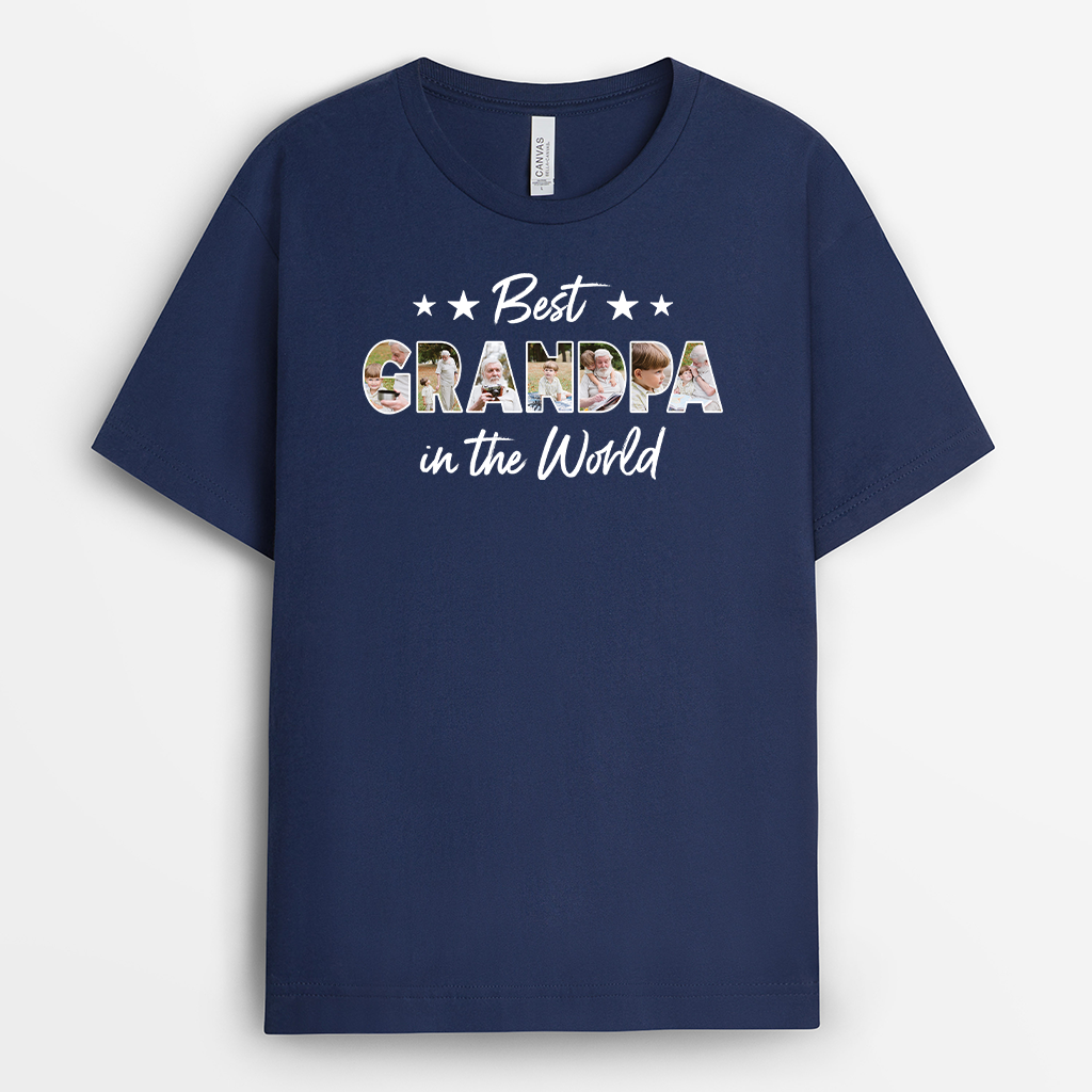 4662AUS2 custom gifts for fathers day best dad in the world photo shirt 4662A3H5B