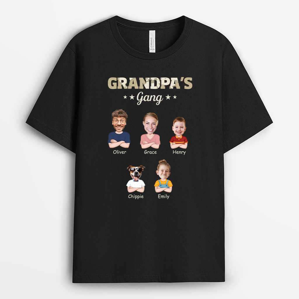 4665AUS2 custom fathers day gifts for grandpa grandpa shirts with faces 4665A3H0B