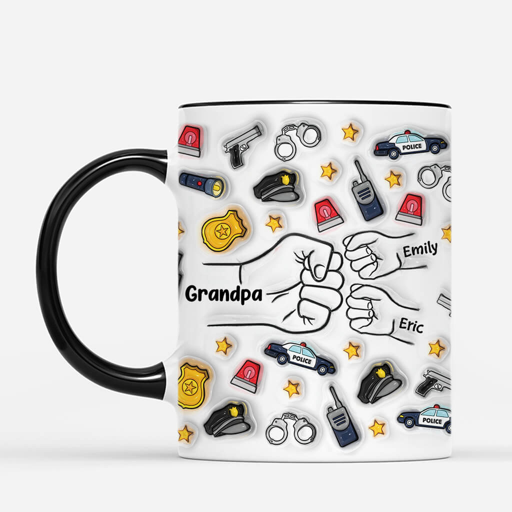 4683MUS2 3d printing effect personalized dad mugs police dad gifts_ 4683M565B