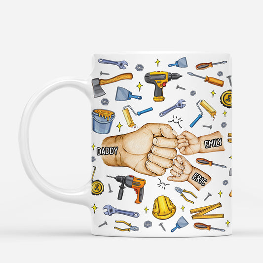 4687MUS1 personalized fathers day fist bump mug cool gifts for dad 4687M