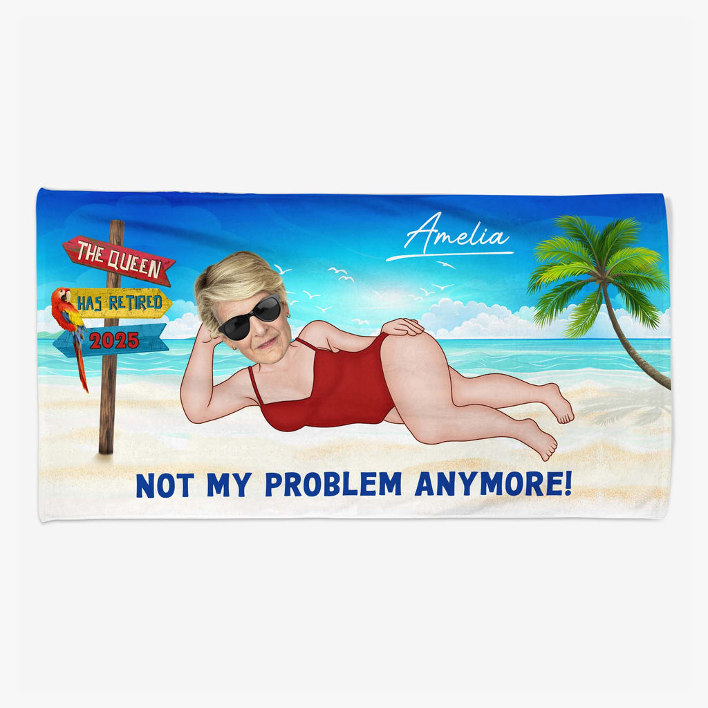 4711BUS2 personalized funny retirement gifts the legend has retired beach towel  4711B3TTB