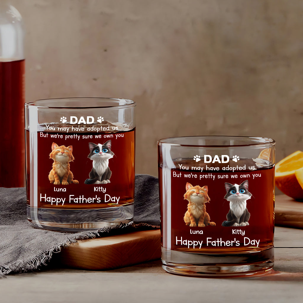 4716IUS1 customized fathers day gifts funny cat dad whiskey glass_ 4716IKYTD