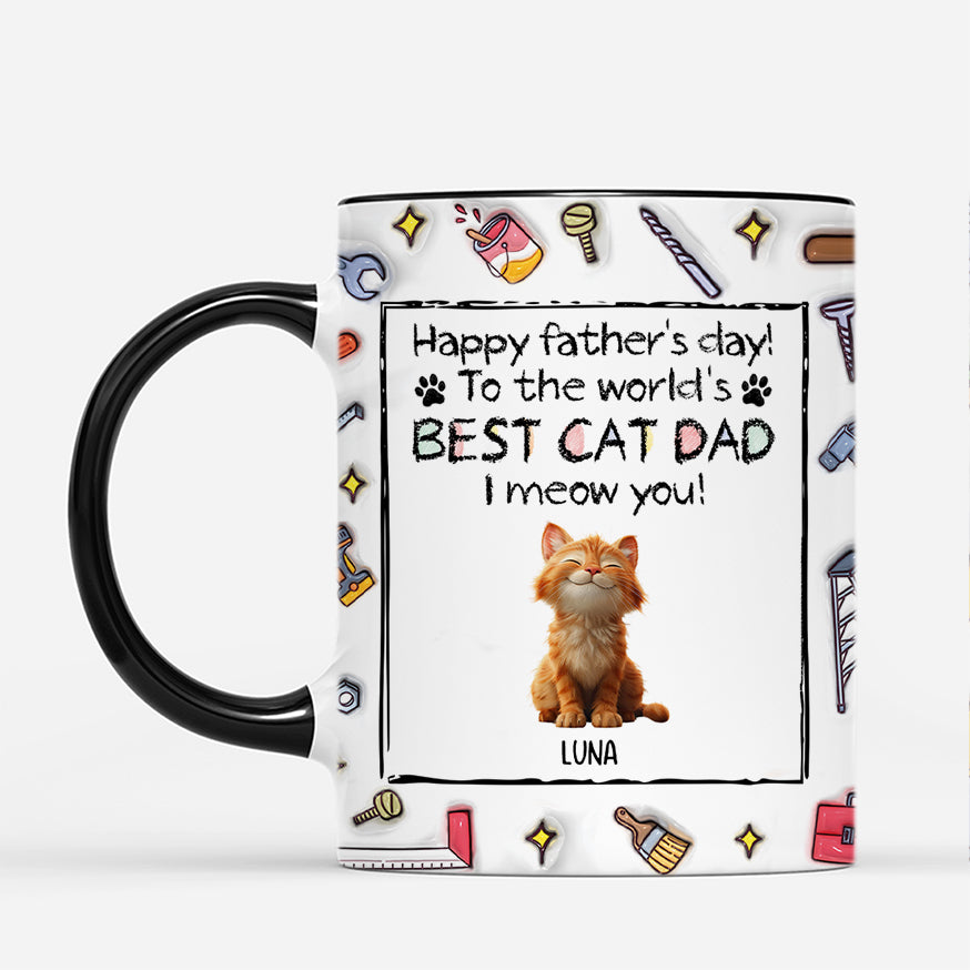 4718MUS2 3d printing effect personalized fathers day mugs unique cat dad gifts 4718MKM5D