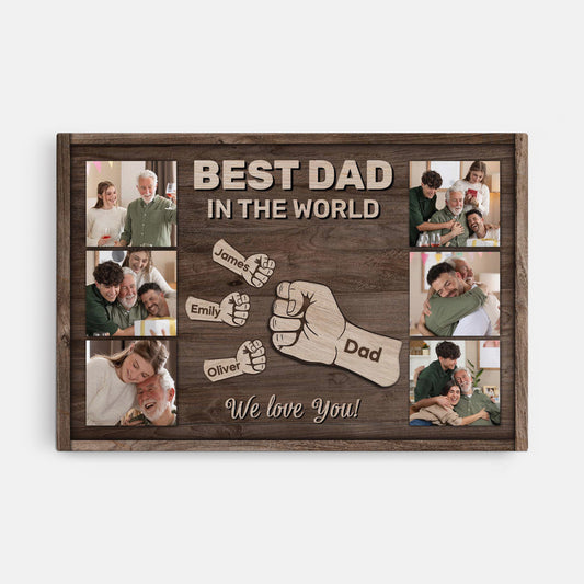 4739CUS1 custom fathers day canvas with pictures best dad in the world_ 4739C36AB
