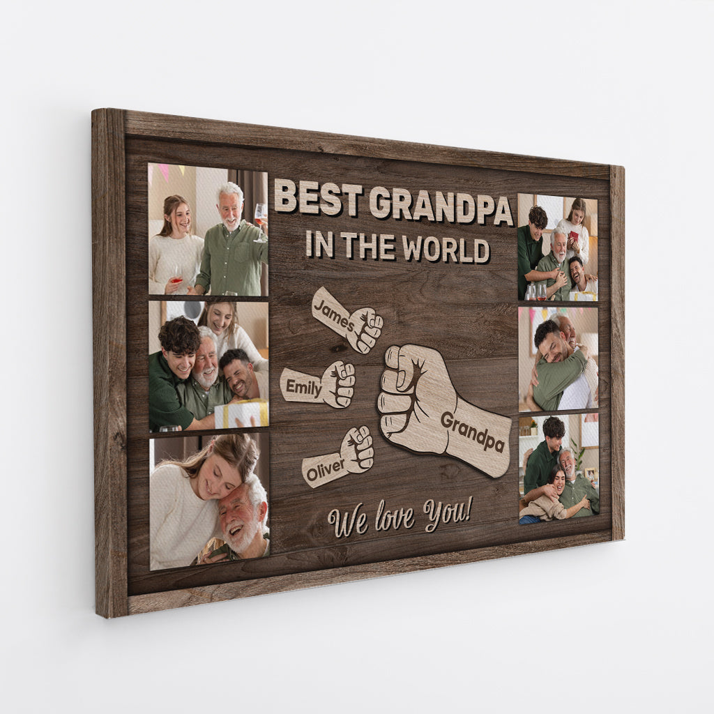 4739CUS2 custom fathers day canvas with pictures best dad in the world_ 4739C36AB