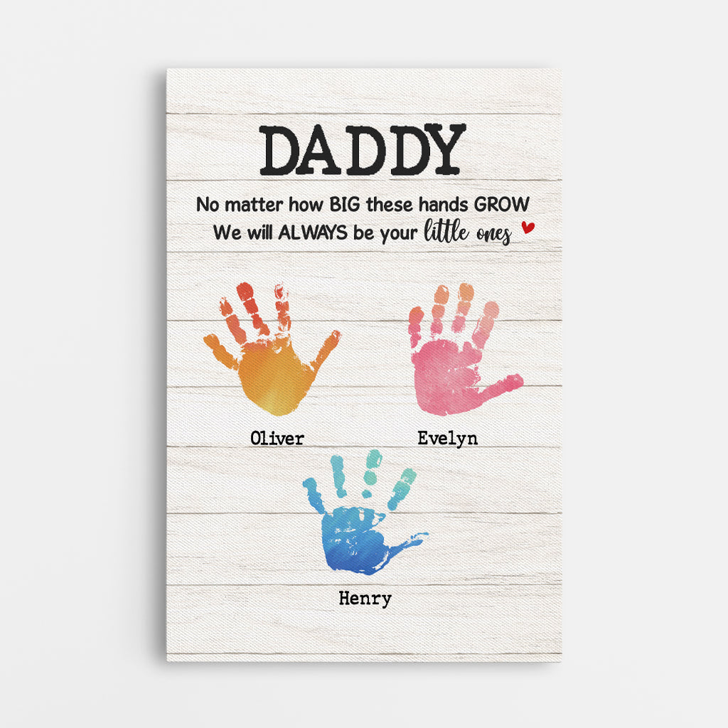 4766CUS1 perrsonalized gift for dad fathers day handprint canvas art_ 4766C64AB