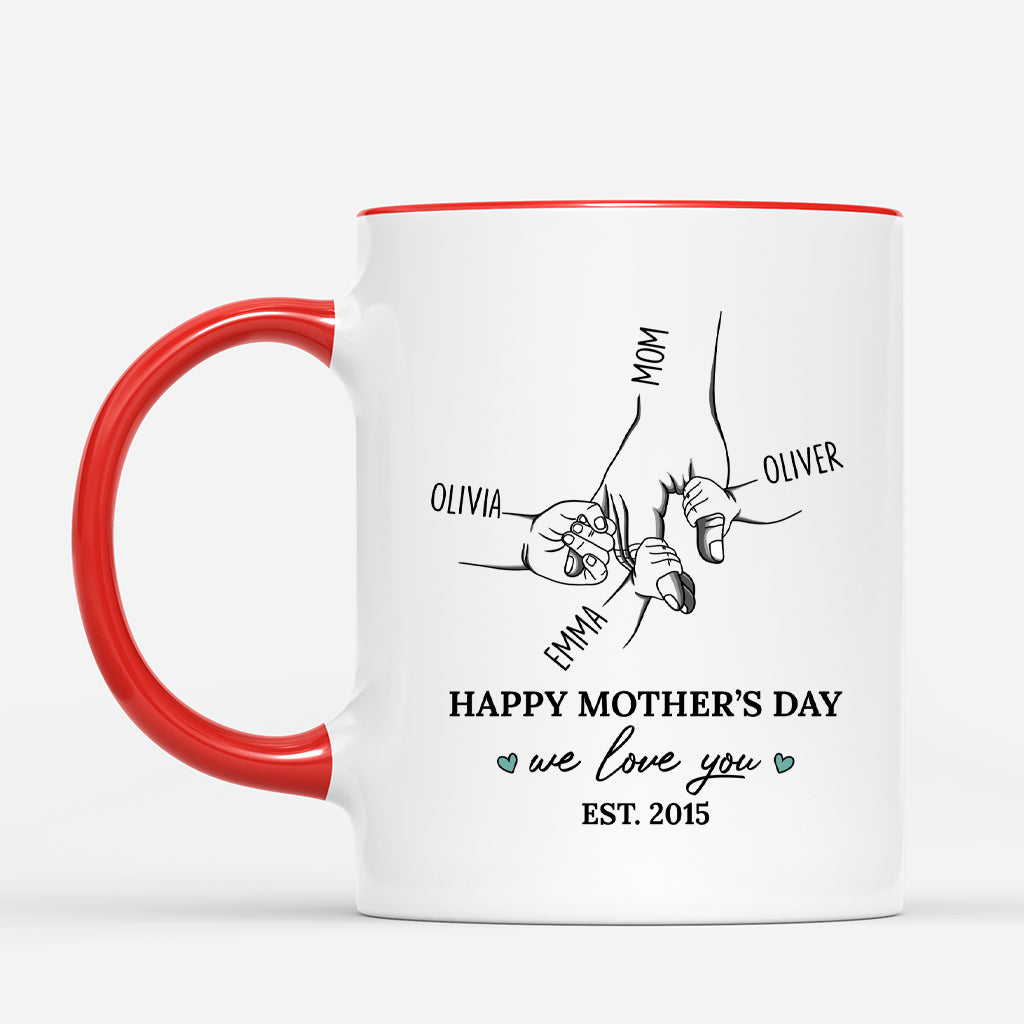 4802MUS2 personalized fathers day gift hand holding we love yo mug 4802M66AB