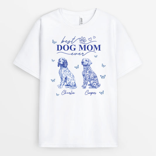 4803AUS1 custom dog mom present chinoiserie toile t shirt 4803A5KTC