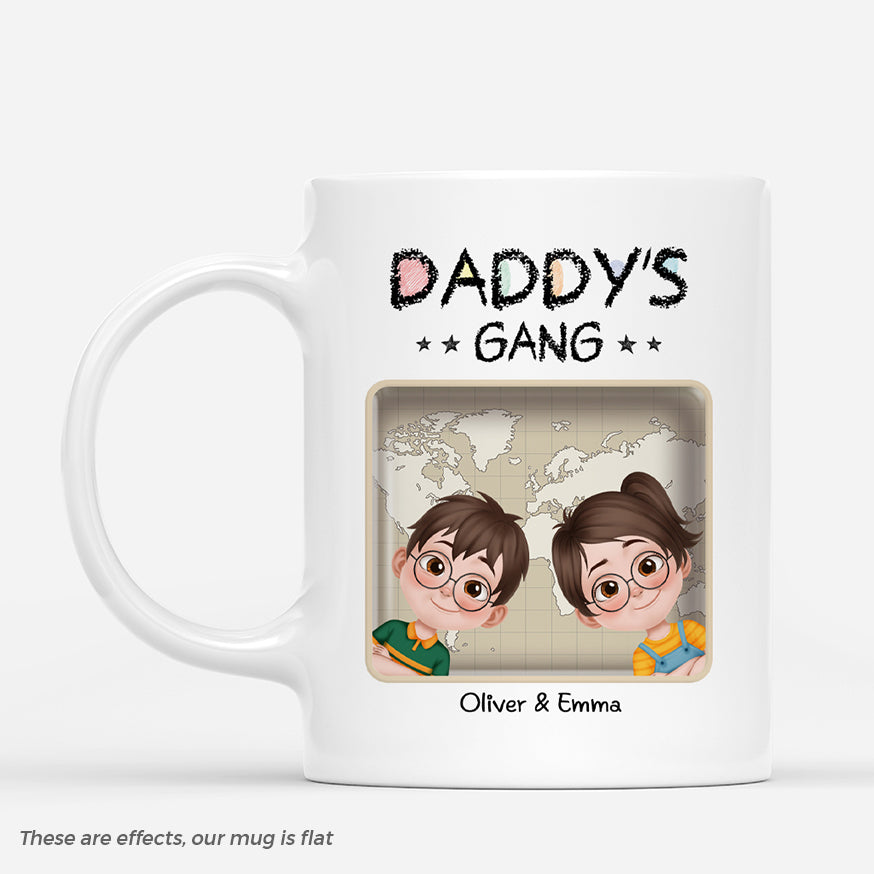 4811MUS1 3d printing effect personalized dad mug world map daddys gang mug 4811M5M0A