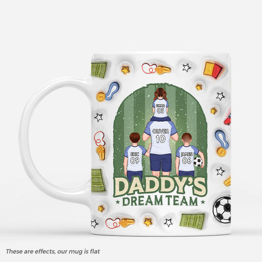4819MUS1 3d printing effectpersonalized dad presents daddys football dream team 3d mug 4819M