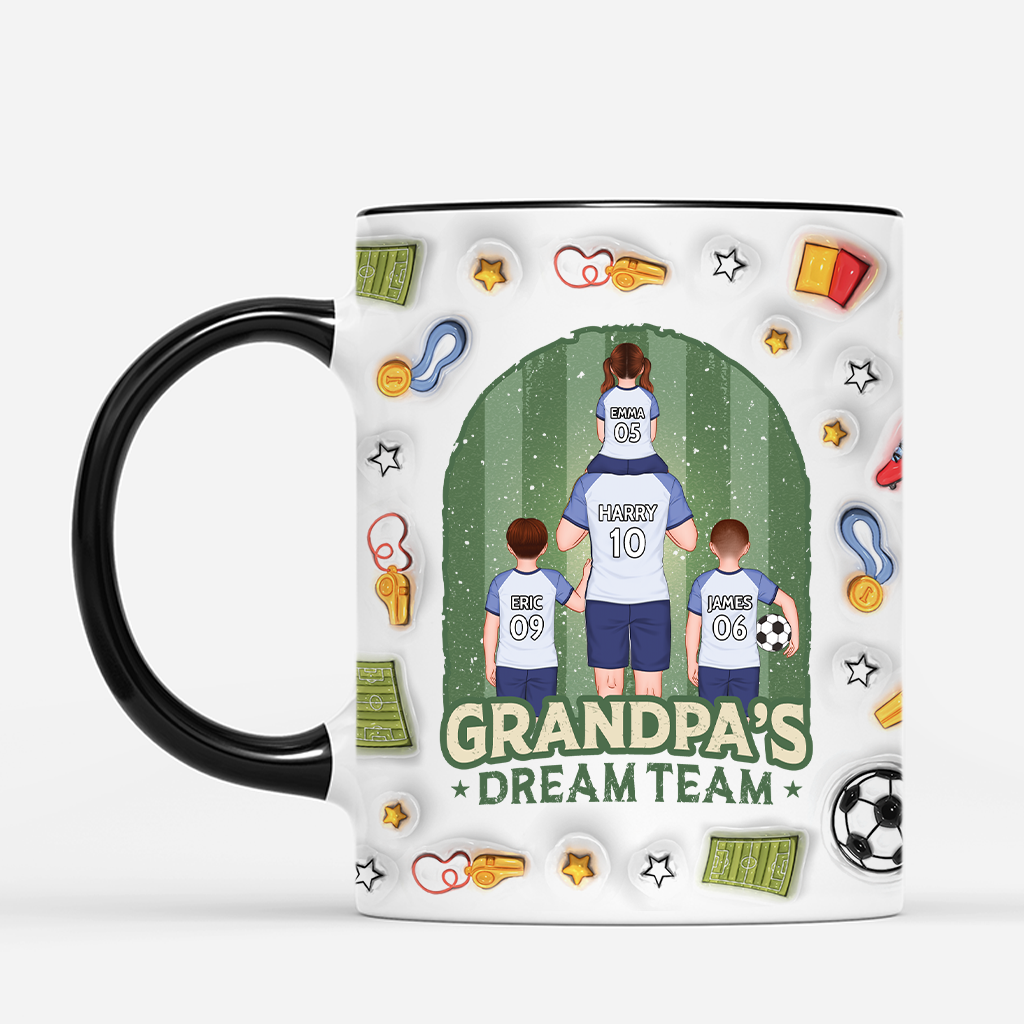 4819MUS2 3d printing effectpersonalized dad presents daddys football dream team 3d mug 4819M