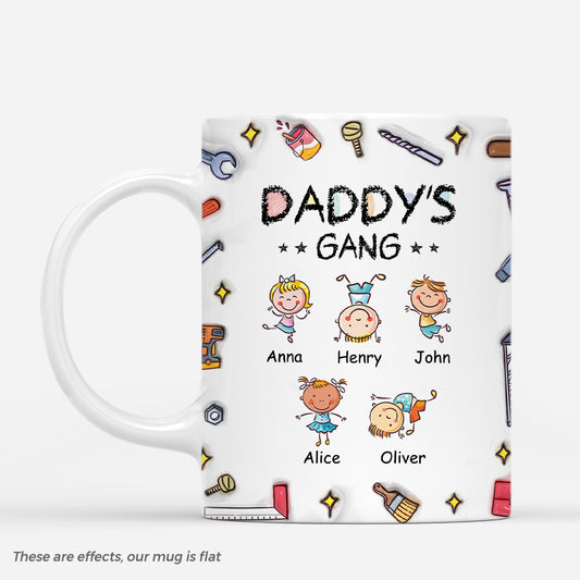 4827MUS1 3d printing effectpersonalized fathers present cute daddys gang 3d mug 4827M5M5B