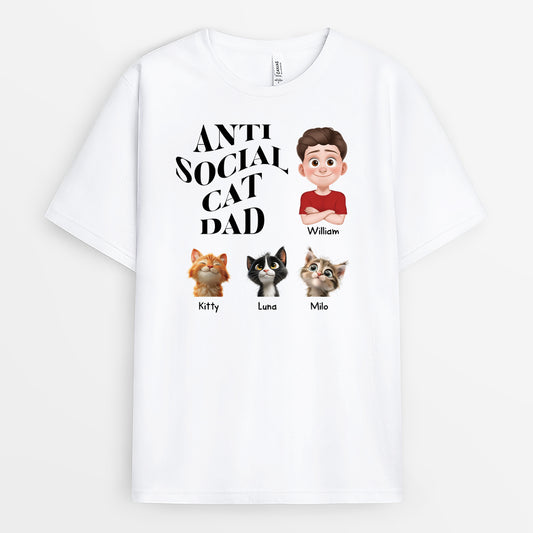 4830AUS1 personalized cat dad t shirt anti social cat apparel 4830AKYAD