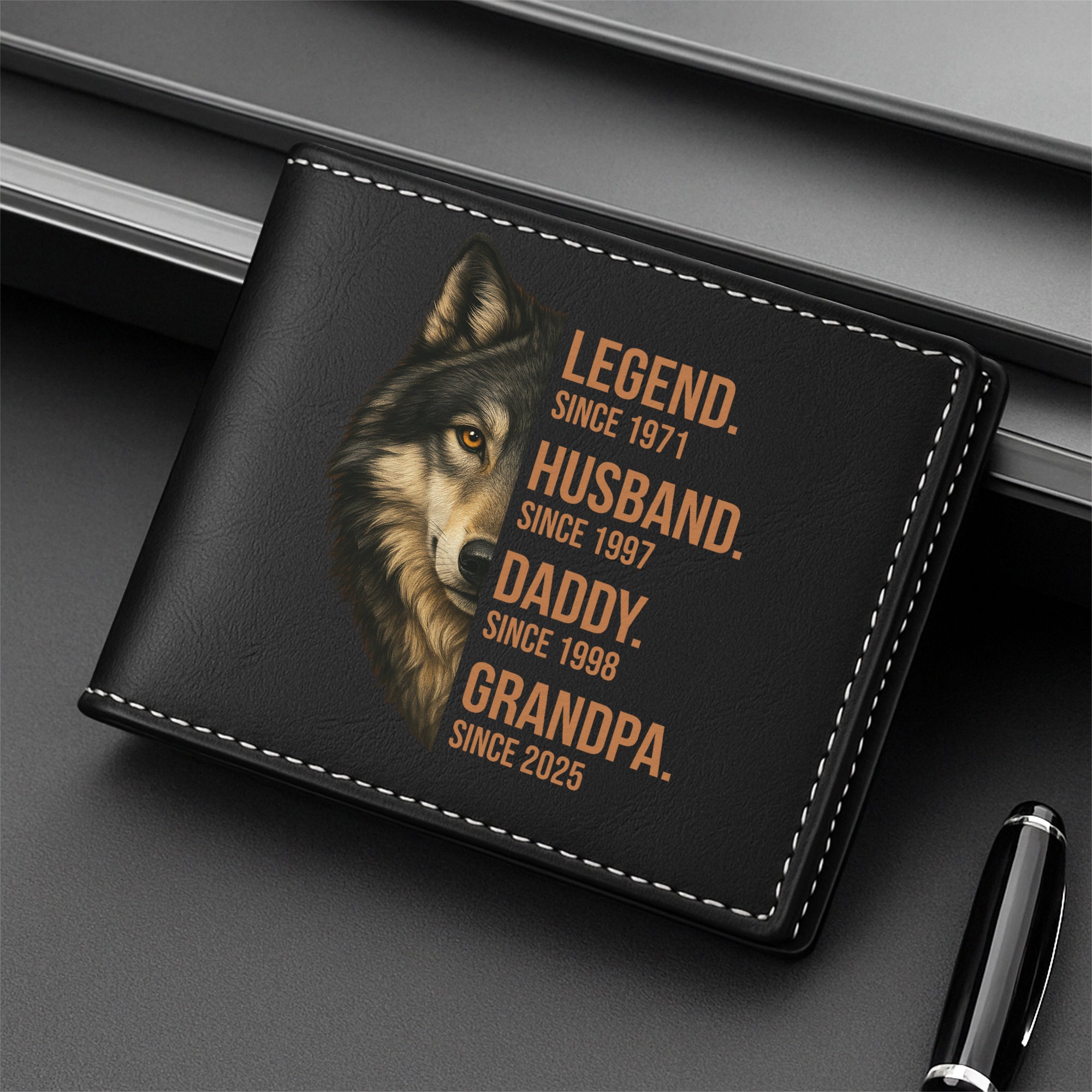 4848JUS2 personalized dad wallet unique gift for dad wolf wallet_ 4848JK8AB