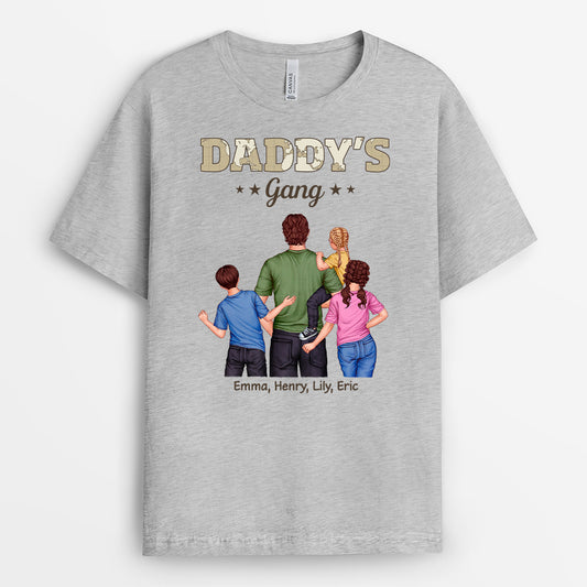 4855AUS2 personalized dad presents daddys gang t shirt with kid names  4855AKL0B