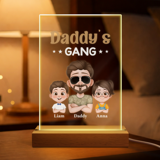 4861LUS1 daddy gang led night light with kids names custom gifts for dadgrandpa 4861l