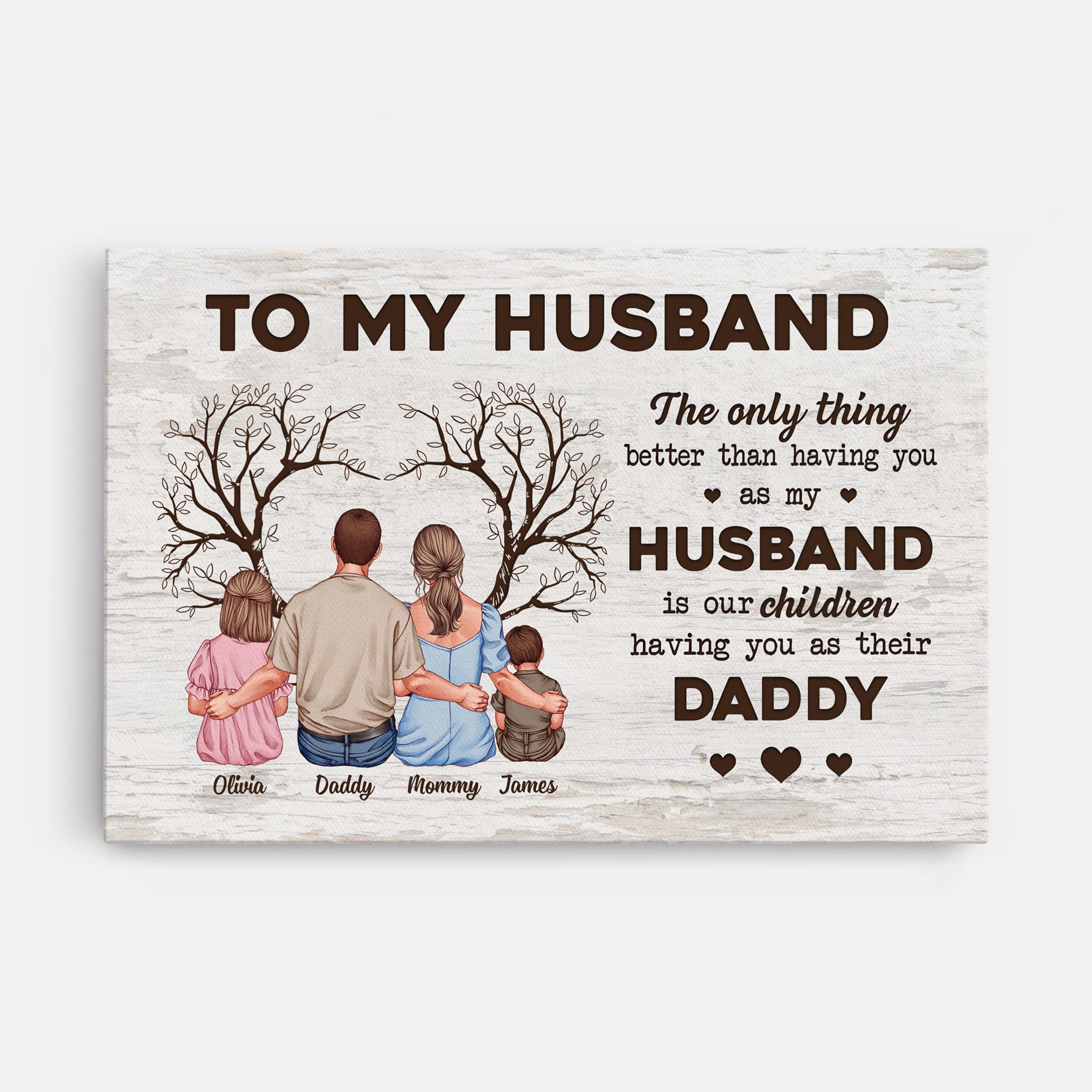 4864CUS1 personalized canvas for dad our children having you as their daddy art 4864C6YTB