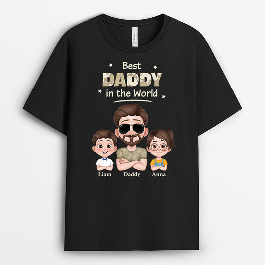 4877AUS1 personalized gifts for dad best daddy in the world t shirt 4877A