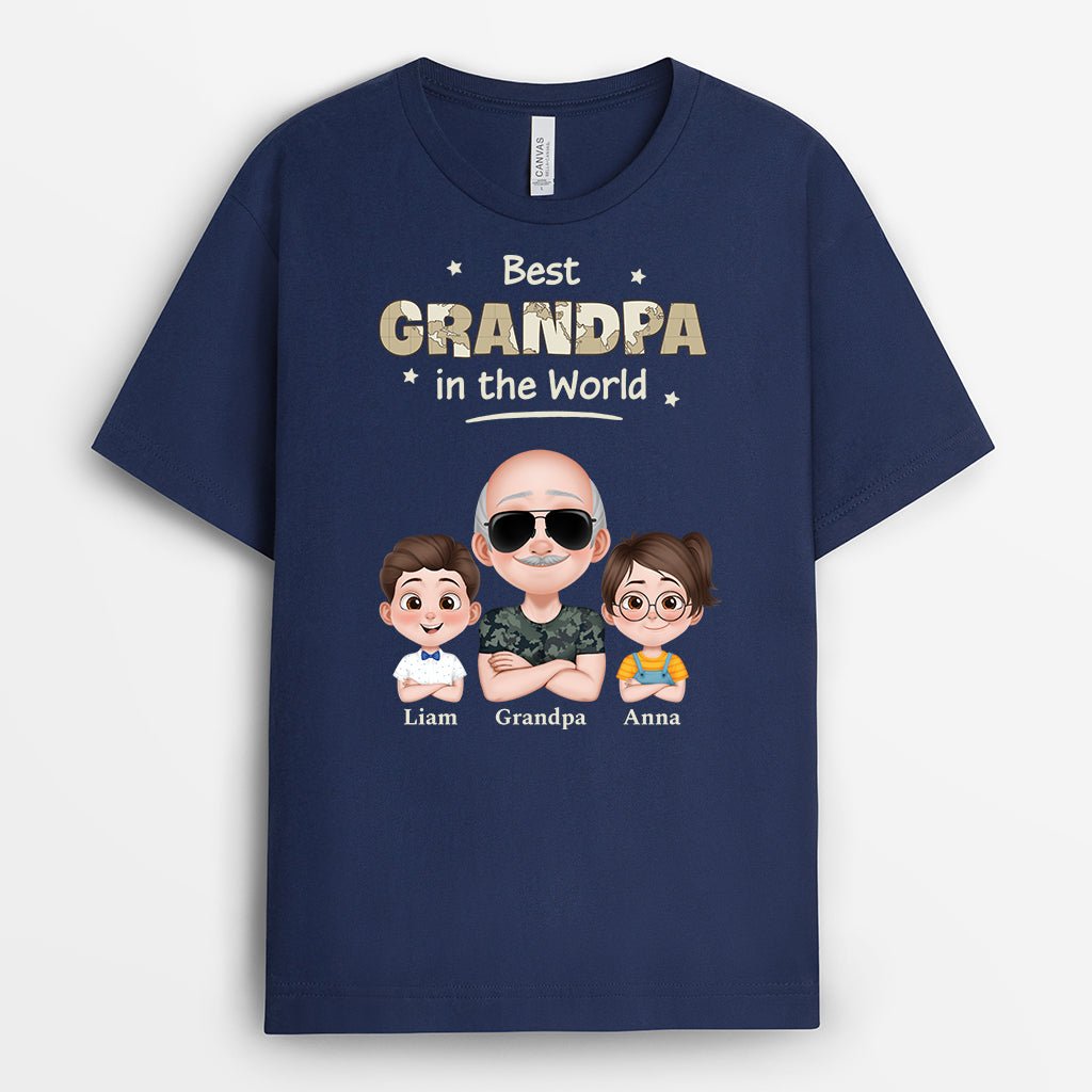 4877AUS2 personalized gifts for dad best daddy in the world t shirt 4877A