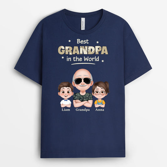 4877AUS2 personalized gifts for dad best daddy in the world t shirt 4877A