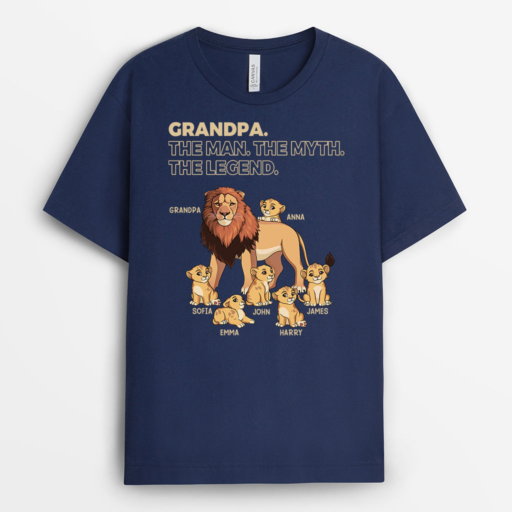 4890AUS2 personalized dad gifts lion daddy man myth legend t shirt 4890AKL8B