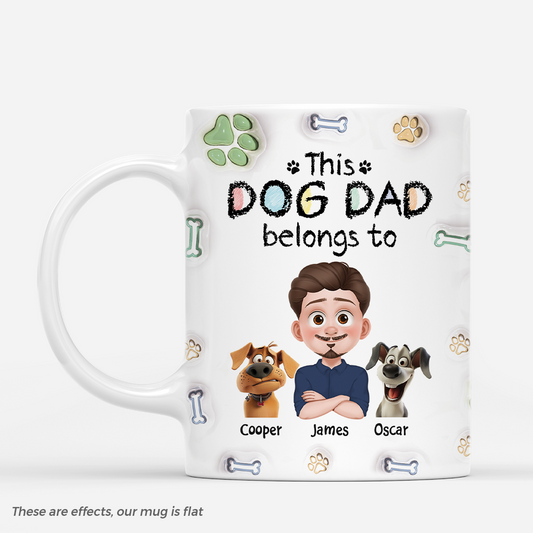 4891MUS1 3d printing effectcustom gifts for dog lovers this dog dad belongs to us 3d mug 4891MKH0C