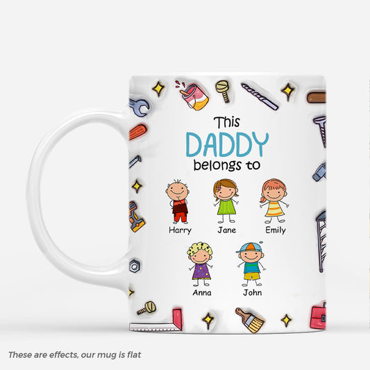 4924MUS1 3d printing effectpersonalized dad presents this daddy belongs to mug 4924MTM5B