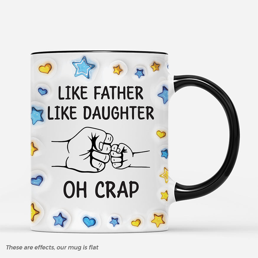 4927MUS3 3d printing effect personalized dad gifts like father like son mug 4927MKT0B