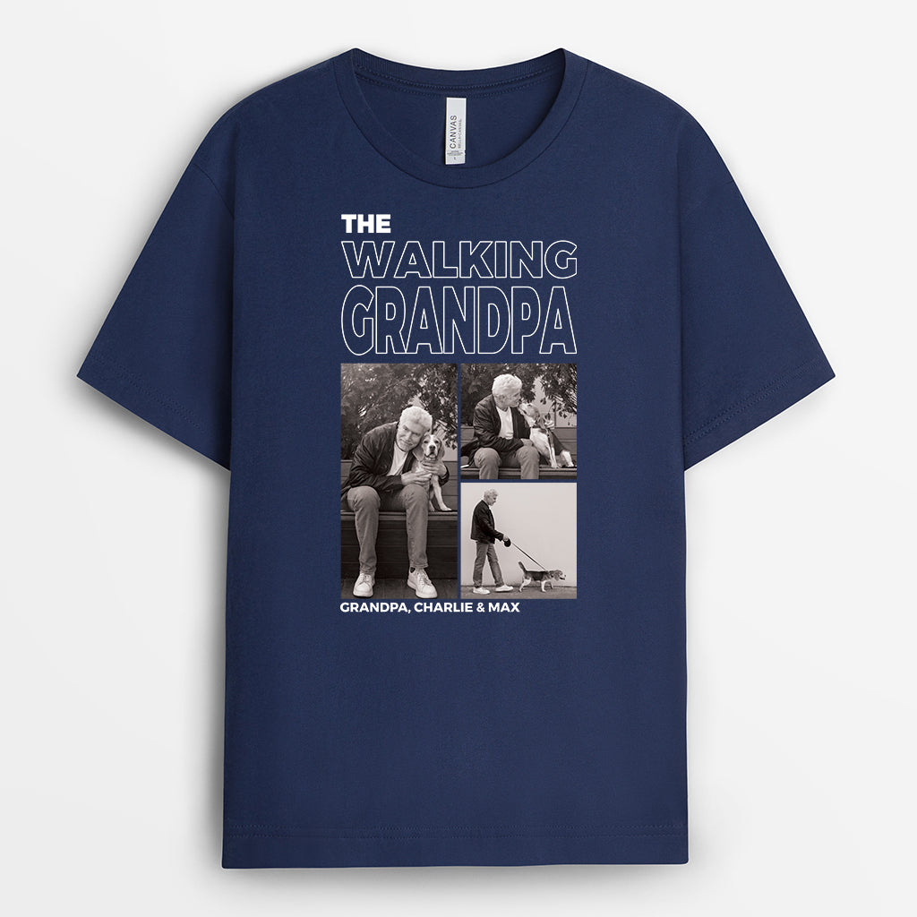 4931AUS2 custom gifts for dog dad the walking dad shirt with pictures 4931A