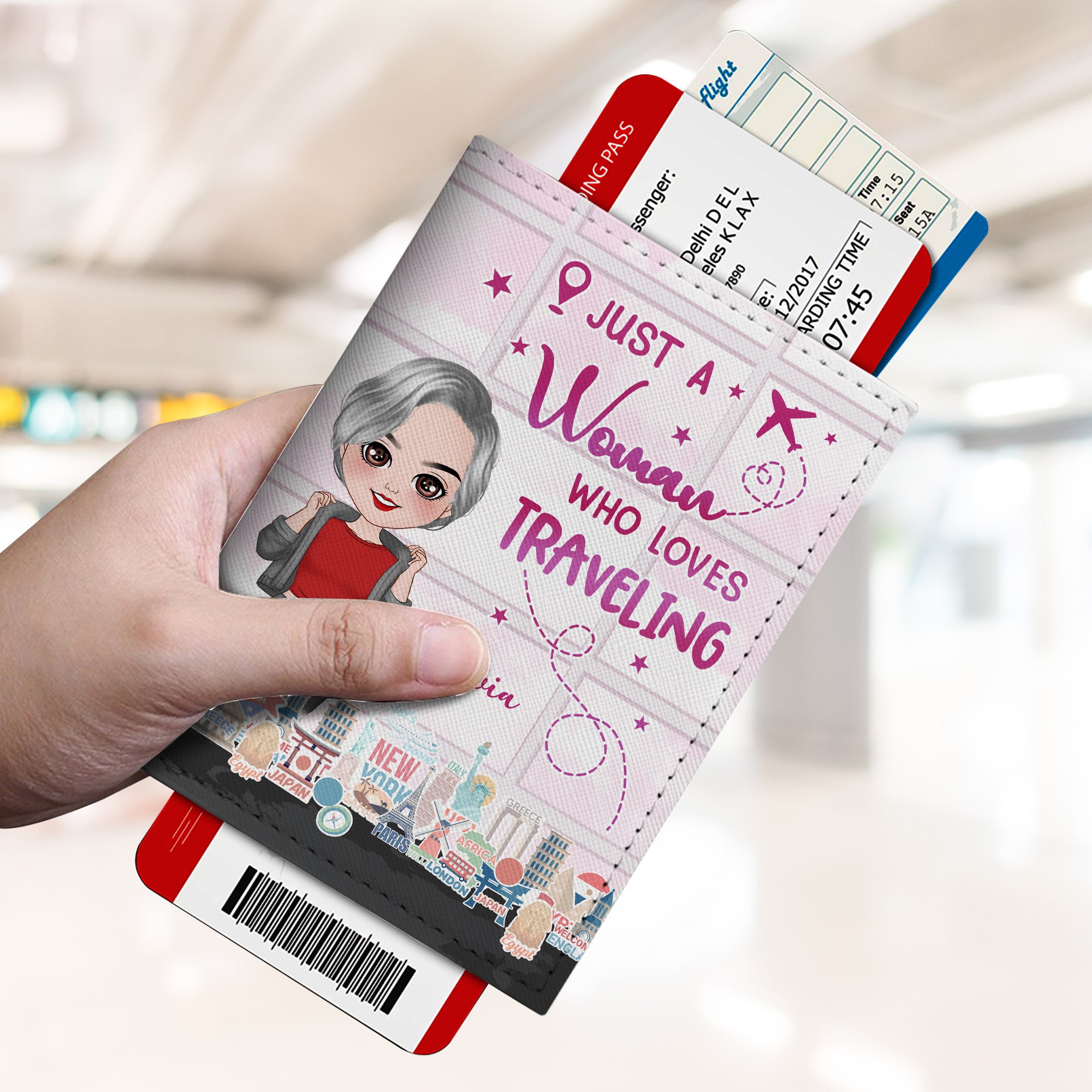 4947OUS2 personalized passport cover just a girl who loves traveling 4947O3LNA